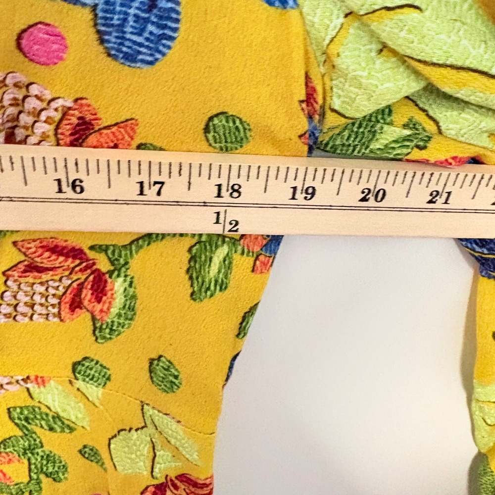 Farm Rio Tropical Floral V-NeMaxi Dress Womens Yellow Large V-Neck - Picture 9 of 12